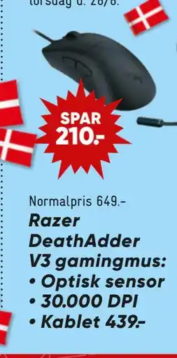 Bilka Razer DeathAdder V3 gamingmus, DKK 439 tilbud