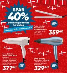 Bilka SPAR 40% på udvalgt Babyliss hårstyling tilbud