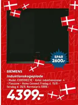 Bilka SIEMENS Induktionskogeplade, DKK 4399 tilbud