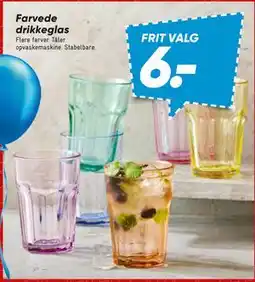 Bilka Farvede drikkeglas, DKK 6 tilbud