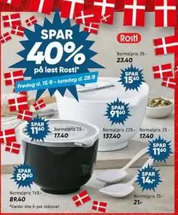 Bilka SPAR 40% på løst Rosti tilbud