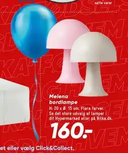 Bilka Melena bordlampe, DKK 160 tilbud