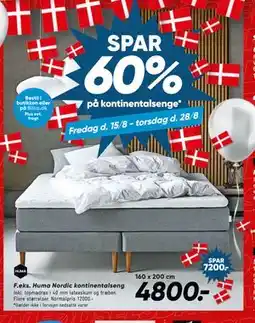Bilka SPAR 60% på kontinentalsenge tilbud