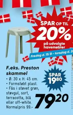 Bilka Preston skammel, DKK 79.2 tilbud