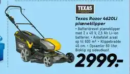 Bilka Texas Razor 4620Li plæneklipper, DKK 2999 tilbud