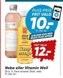 Bilka Nobe eller Vitamin Well, DKK 12, App-pris tilbud