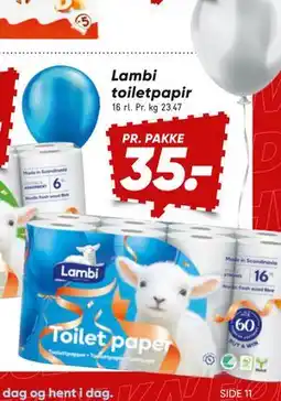 Bilka Lambi toiletpapir, DKK 35 tilbud