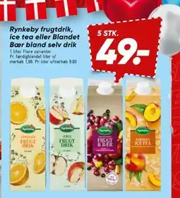 Bilka Rynkeby frugtdrik, ice tea eller Blandet Bær bland selv drik, DKK 49 tilbud
