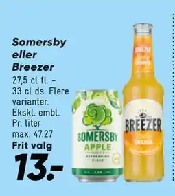 Bilka Somersby eller Breezer, DKK 13 tilbud