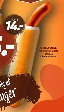 Bilka GRILLPØLSE MED CHORIZO, DKK 25 tilbud