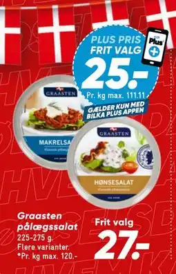 Bilka Graasten pålægssalat, DKK 27, App-pris tilbud