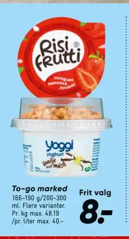 Bilka To-go marked, DKK 8 tilbud