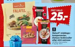 Bilka Naturli’ middagskomponenter, Daloon forårsruller eller mini samosa, DKK 25 tilbud