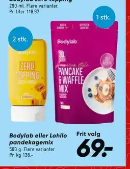 Bilka Bodylab eller Lohilo pandekagemix, DKK 69 tilbud