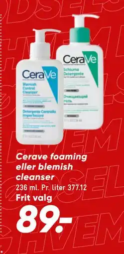 Bilka Cerave foaming eller blemish cleanser, DKK 89 tilbud