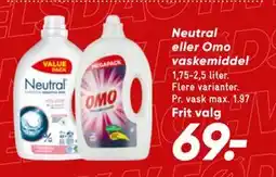Bilka Neutral eller Omo vaskemiddel, DKK 69 tilbud