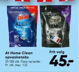Bilka At Home Clean opvasketabs, DKK 45 tilbud