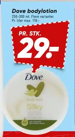 Bilka Dove bodylotion, DKK 29 tilbud