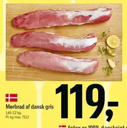 Føtex Mørbrad af dansk gris, DKK 119 tilbud