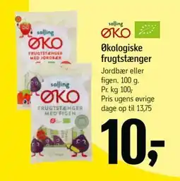 Føtex Økologiske frugtstænger, DKK 10 tilbud