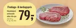 Føtex Håndskåret entrecoté eller rib-eye, DKK 79 tilbud