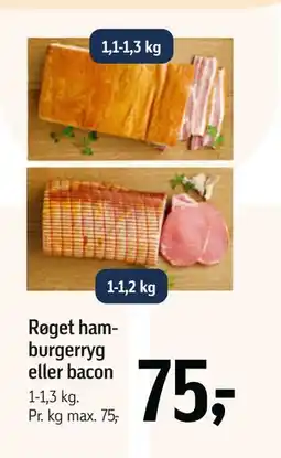 Føtex Røget hamburgerryg eller bacon, DKK 75 tilbud