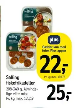 Føtex Salling fiskefrikadeller, DKK 25, App-pris tilbud