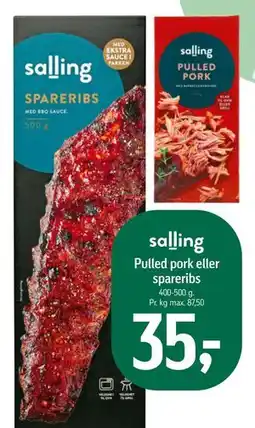 Føtex Pulled pork eller spareribs, DKK 35 tilbud