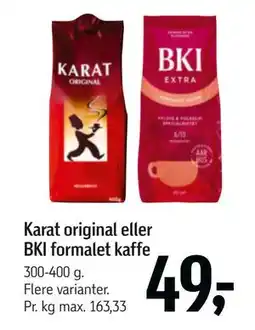 Føtex Karat original eller BKI formalet kaffe, DKK 49 tilbud