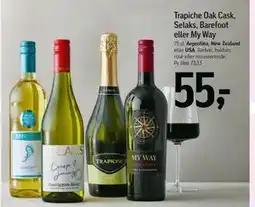 Føtex Trapiche Oak Cask, Selaks, Barefoot eller My Way, DKK 55 tilbud