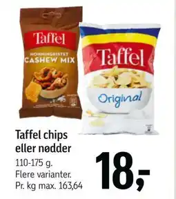 Føtex Taffel chips eller nødder, DKK 18 tilbud
