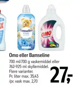 Føtex Omo eller Bamseline, DKK 27 tilbud