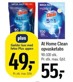 Føtex At Home Clean opvasketabs, DKK 55, App-pris tilbud