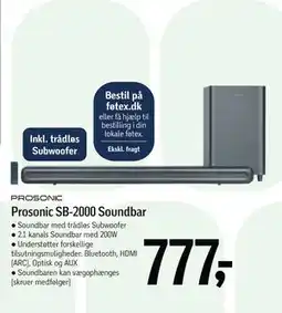 Føtex Prosonic SB-2000 Soundbar, DKK 777 tilbud