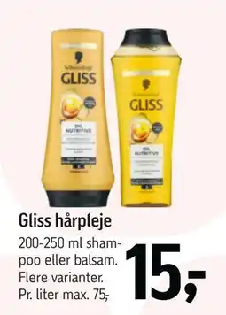Føtex Gliss hårpleje, DKK 15 tilbud