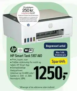 Føtex HP Smart Tank 5107 AIO, DKK 1250 tilbud