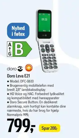Føtex Doro Leva E21, DKK 799 tilbud