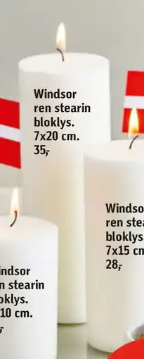 Føtex Windsor ren stearin bloklys, DKK 35 tilbud