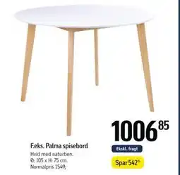 Føtex Palma spisebord, DKK 1006.85 tilbud