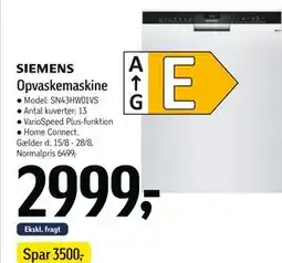 Føtex Opvaskemaskine, DKK 2999 tilbud