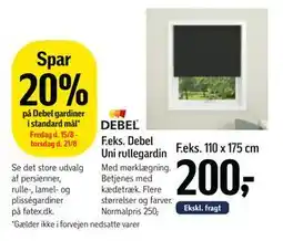 Føtex Spar 20% på Debel gardiner i standard mål tilbud