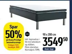 Føtex Spar 50% på Huma Prestige boxmadrassenge, DKK 3549.5 tilbud