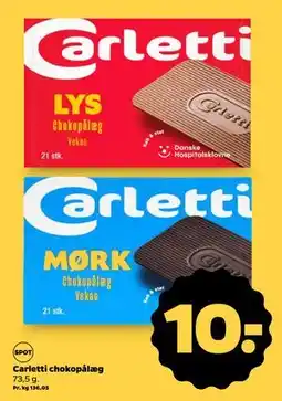 Netto Carletti chokopålæg, DKK 10 tilbud