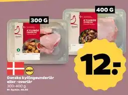 Netto Danske kyllingeunderlår eller -overlår, DKK 12 tilbud