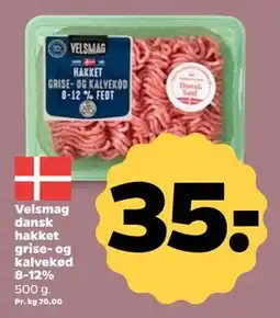 Netto Velsmag dansk hakket grise- og kalvekød 8-12%, DKK 35 tilbud
