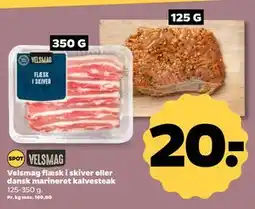 Netto Velsmag flæsk i skiver eller dansk marineret kalvesteak, DKK 20 tilbud