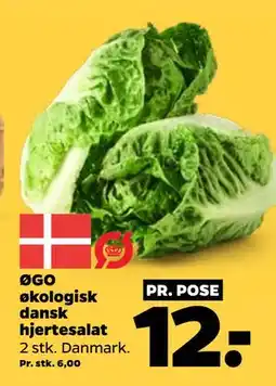 Netto ØGO økologisk dansk hjertesalat, DKK 12 tilbud