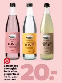 Netto Løgismose økologisk tonic eller ginger beer, DKK 20 tilbud