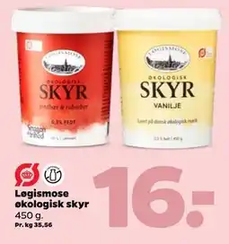 Netto Løgismose økologisk skyr, DKK 16 tilbud