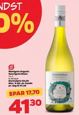 Netto Montgras Organic Sauvignon Blanc, DKK 41.3 tilbud
